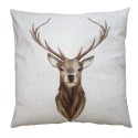 Clayre & Eef Housse de coussin 45x45 cm Beige Marron Polyester Cerf