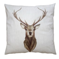 Clayre & Eef Cushion Cover 45x45 cm Beige Brown Polyester Deer