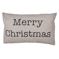Clayre & Eef Kissenbezug 30x50 cm Beige Braun Polyester Merry Christmas