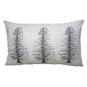 Clayre & Eef Cushion Cover 30x50 cm Beige Grey Polyester Pine Trees