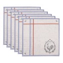 Clayre & Eef Napkins Cotton Set of 6 40x40 cm Beige Cotton Square Rooster