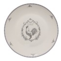 Clayre & Eef Assiette de dîner Ø 26 cm Blanc Gris Porcelaine Coq