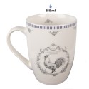 Clayre & Eef Mug 350 ml Blanc Gris Porcelaine Coq