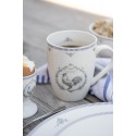 Clayre & Eef Mug 350 ml White Grey Porcelain Rooster