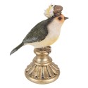 Clayre & Eef Figurine décorative Oiseau 17 cm Gris Polyrésine