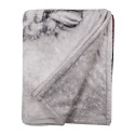 Clayre & Eef Throw Blanket 130x170 cm White Grey Polyester Santa Claus