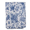 Clayre & Eef Tagesdecke 130x170 cm Weiß Blau Polyester Rechteck Blumen