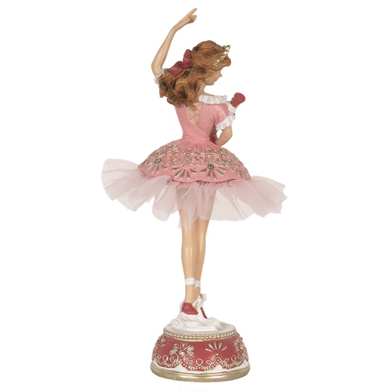 Clayre & Eef Statuetta decorativa Ballerina  29 cm Rosa Poliresina