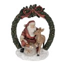 Clayre & Eef Christmas Decoration with LED Lighting Santa Claus 23 cm Red Polyresin