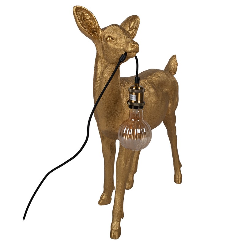 Clayre & Eef Floor Lamp Deer 62x29x70 cm  Gold colored Polyresin