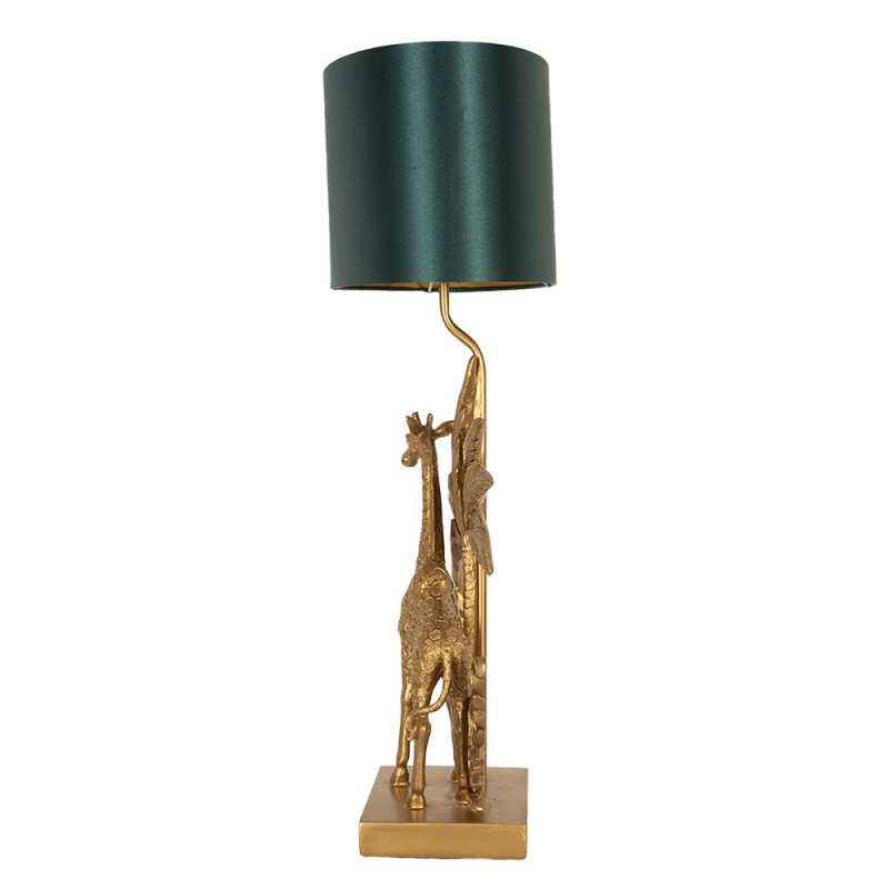 Clayre & Eef Tafellamp Giraf 33x20x67 cm  Goudkleurig Groen Kunststof