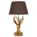 Clayre & Eef Table Lamp Ø 35x59 cm  Gold colored Brown Polyresin