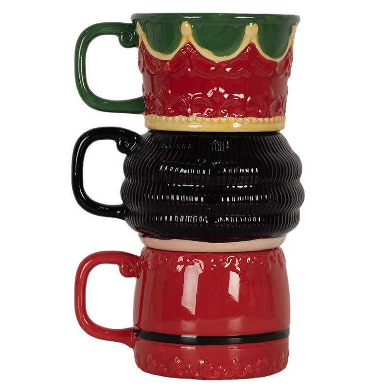 Clayre & Eef Mug Nutcracker 450 ml/ 2x500 ml Red Ceramic