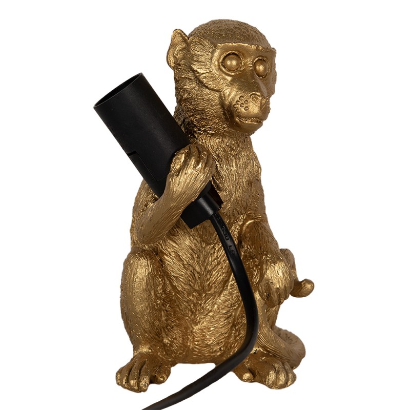Clayre & Eef Table Lamp Monkey 11x12x17 cm  Gold colored Polyresin