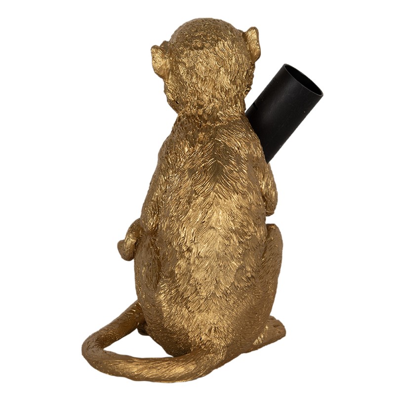 Clayre & Eef Table Lamp Monkey 11x12x17 cm  Gold colored Polyresin