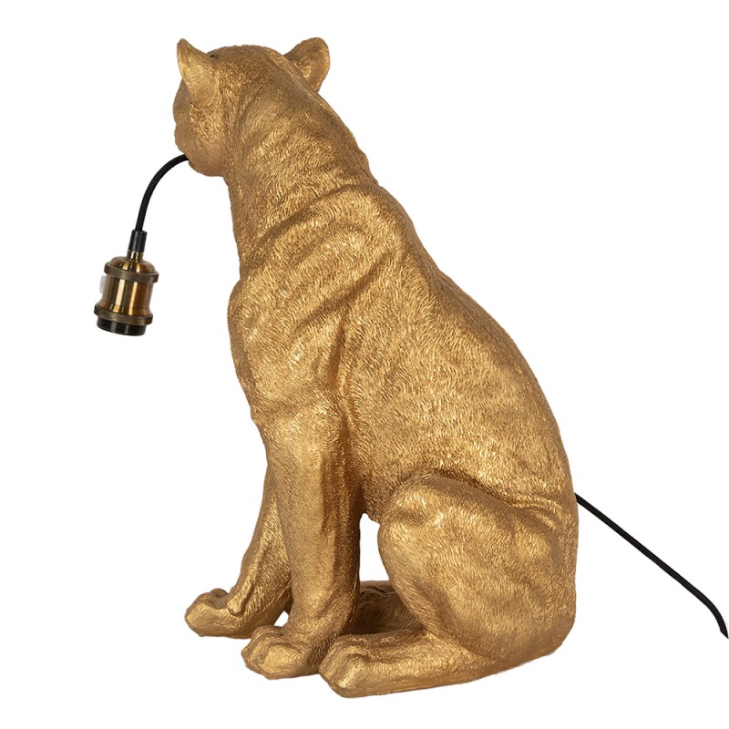 Clayre & Eef Table Lamp Leopard 38x27x52 cm  Gold colored Polyresin