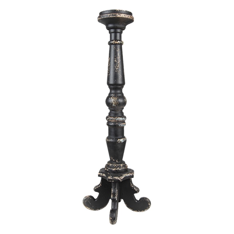 Clayre & Eef Candle holder 65 cm Black Wood