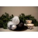 Clayre & Eef Kerstbal Set van 4  Ø 8 cm Zilverkleurig Wit Glas
