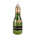 Clayre & Eef Christmas Ornament Bottle 12 cm Green Glass