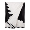 Clayre & Eef Throw Blanket 130x170 cm White Black Polyester Christmas Trees Merry Christmas