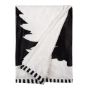 Clayre & Eef Couverture 130x170 cm Blanc Noir Polyester Sapins de Noël Merry Christmas