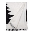 Clayre & Eef Throw Blanket 130x170 cm White Black Polyester Christmas Trees Merry Christmas