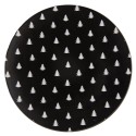 Clayre & Eef Charger Plate Ø 33 cm Black White Plastic Christmas Trees