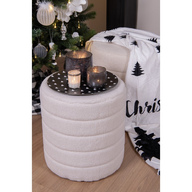 Clayre & Eef Sottopiatto Ø 33 cm Nero Bianco  Plastica Alberi di Natale