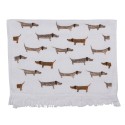 Clayre & Eef Guest Towel 40x66 cm White Brown Cotton Dogs