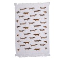 Clayre & Eef Asciugamano per ospiti 40x66 cm Bianco Marrone  Cotone Cani