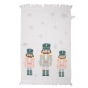 Clayre & Eef Guest Towel 40x66 cm White Blue Cotton Nutcrackers