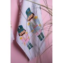 Clayre & Eef Guest Towel 40x66 cm White Blue Cotton Nutcrackers