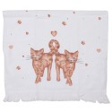 Clayre & Eef Guest Towel 40x66 cm White Brown Cotton Rectangle Cats