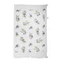 Clayre & Eef Guest Towel 40x66 cm White Blue Cotton Olive Branches