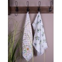 Clayre & Eef Guest Towel 40x66 cm White Blue Cotton Olive Branches