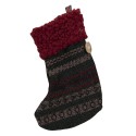 Clayre & Eef Christmas Stocking 17 cm Green Red Synthetic