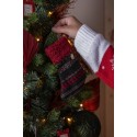 Clayre & Eef Christmas Stocking 17 cm Green Red Synthetic