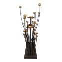 Clayre & Eef Candle holder 69x15x66 cm Black Gold colored Iron Flowers