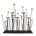 Clayre & Eef Candle holder 69x15x66 cm Black Gold colored Iron Flowers