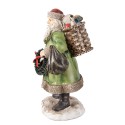 Clayre & Eef Christmas Decoration Figurine Santa Claus 20 cm Green Polyresin