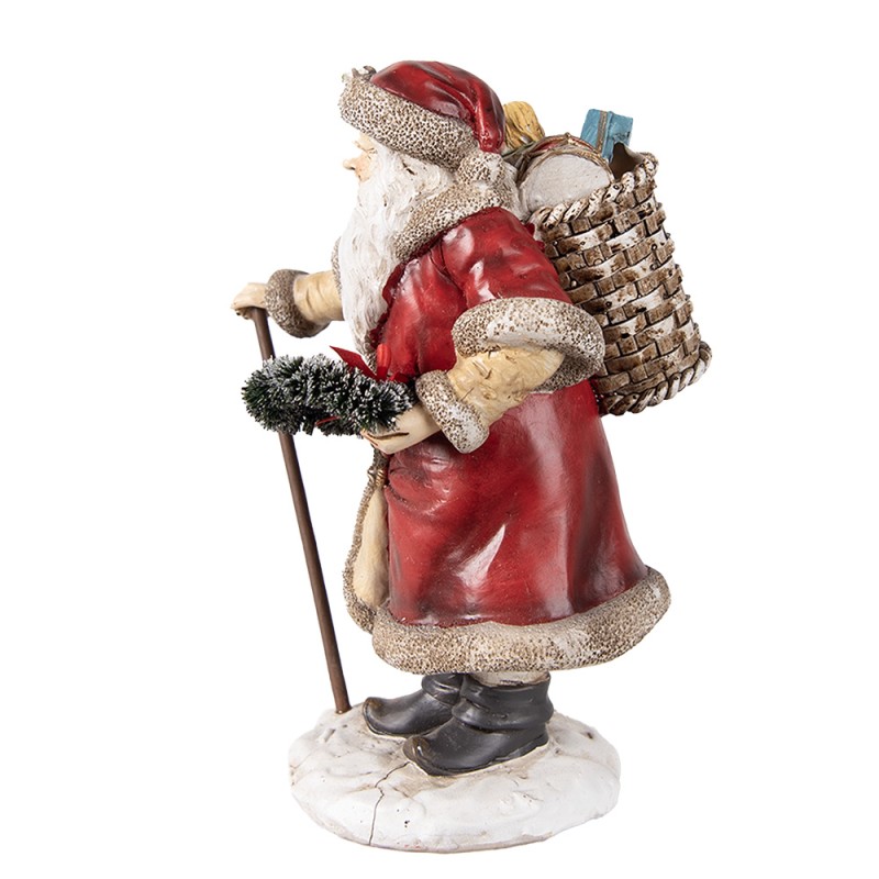 Clayre & Eef Figure de Noël Père Noël 20 cm Rouge Polyrésine