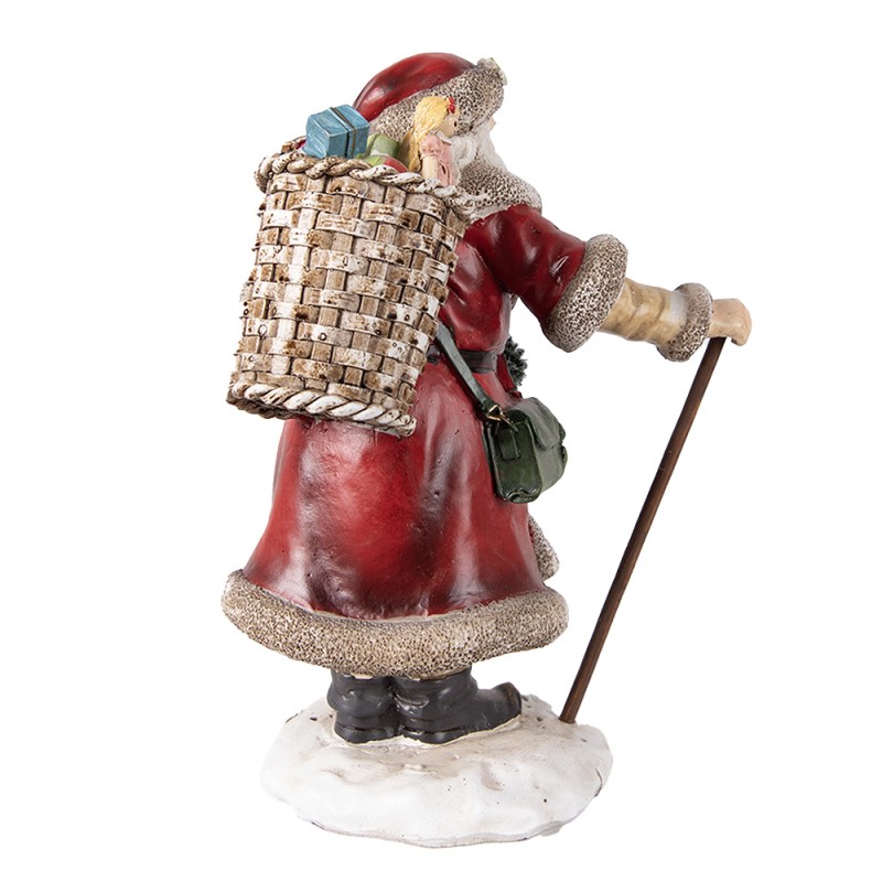 Clayre & Eef Statuetta decorativa di Natale Babbo Natale  20 cm Rosso Poliresina