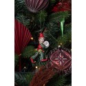 Clayre & Eef Weihnachtsanhänger Elf 11 cm Rot Grün Polyresin
