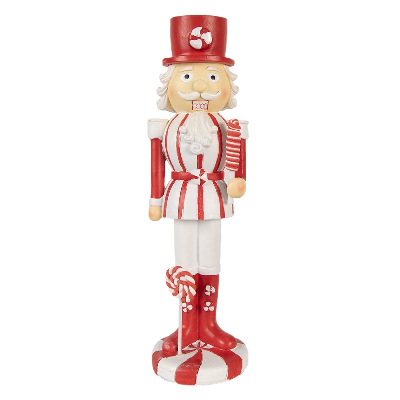 Clayre & Eef Christmas Decoration Figurine Nutcracker 23 cm Red White Polyresin
