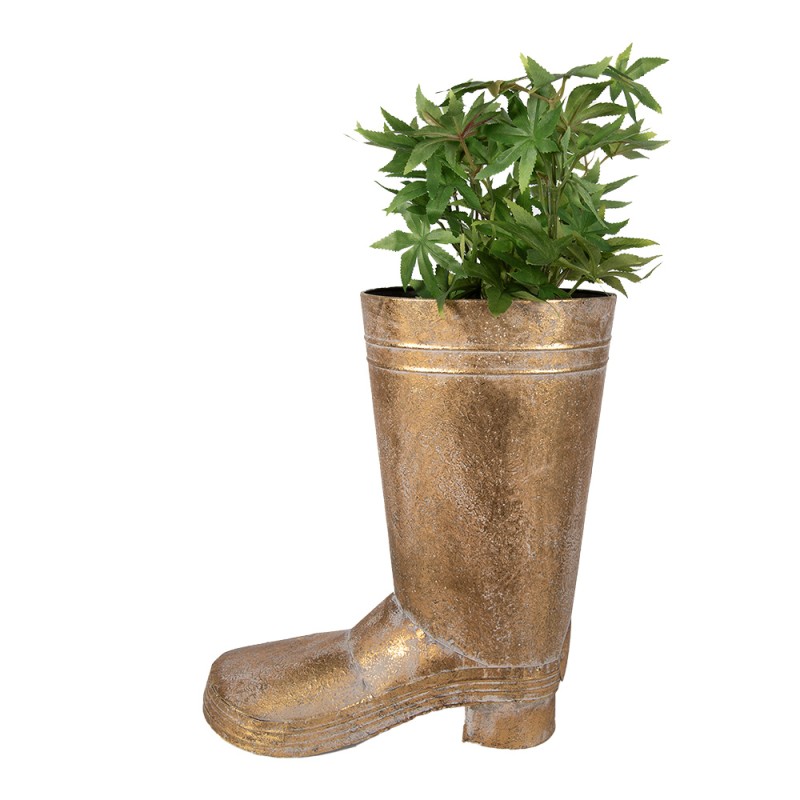 Clayre & Eef Plant Holder Boots 37 cm Gold colored Metal