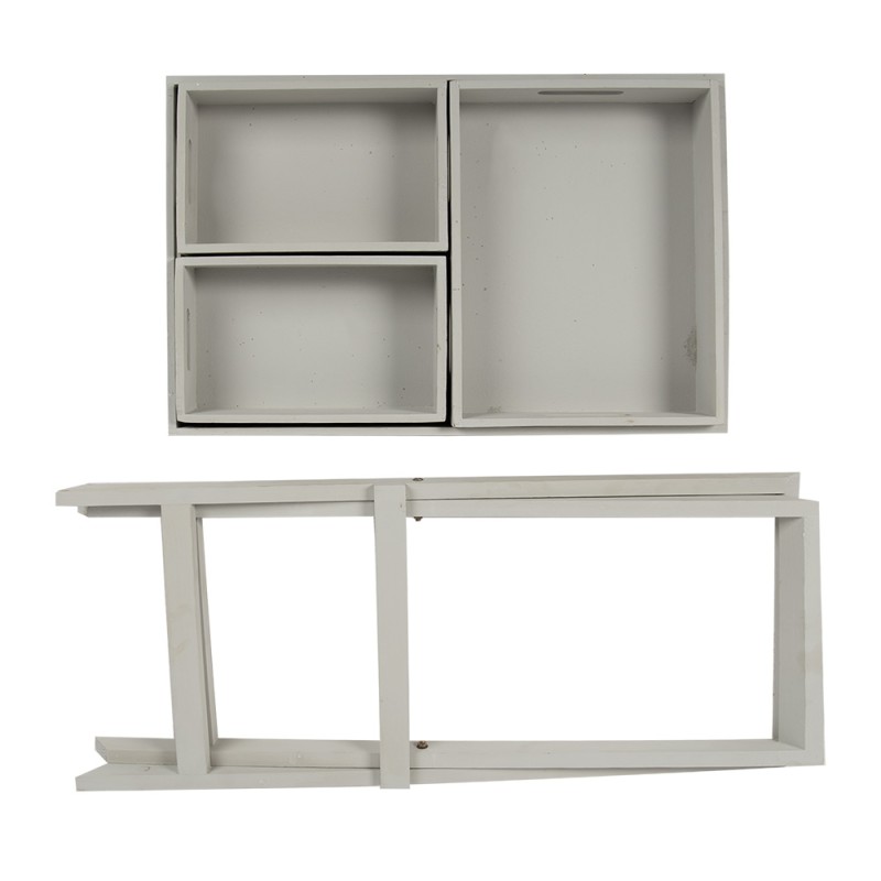 Clayre & Eef Side Table 60x40x73 cm Grey Wood