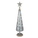 Clayre & Eef Weihnachtsdekorationsfigur Weihnachtsbaum 64 cm Grau Goldfarbig Eisen Schneeflocken
