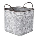 Clayre & Eef Pflanzenhalter 20x20x24 cm Grau Braun Metall Blumen