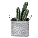 Clayre & Eef Pflanzenhalter 20x20x24 cm Grau Braun Metall Blumen