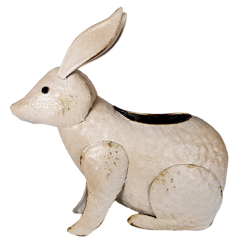 Clayre & Eef Pflanzenhalter Kaninchen 40 cm Beige Eisen